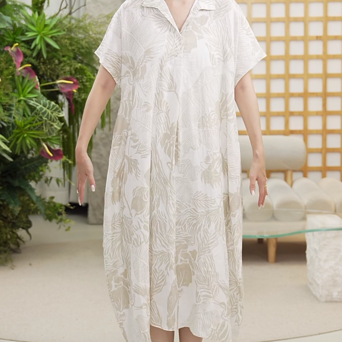 ZHUCHONGYUN连衣裙亚麻C1CX20836