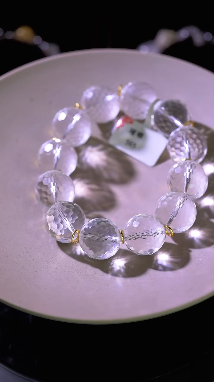 水晶手串银S925镶嵌有镶嵌