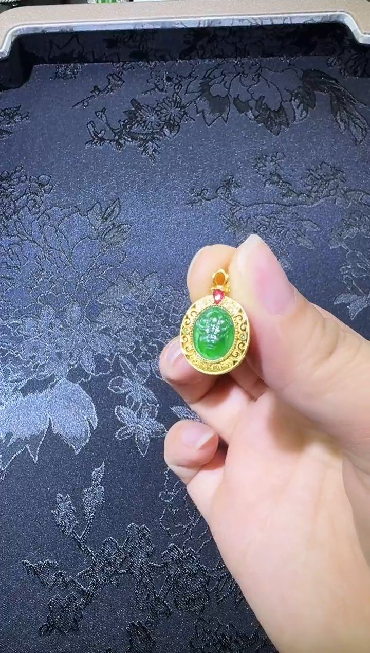 【闪购商品】翡翠吊坠(不含链)银S925镶嵌黄财神