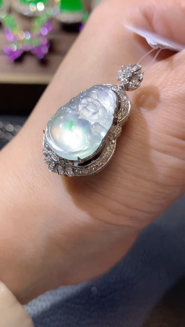 【闪购商品】翡翠吊坠(不含链)18K金镶嵌D20