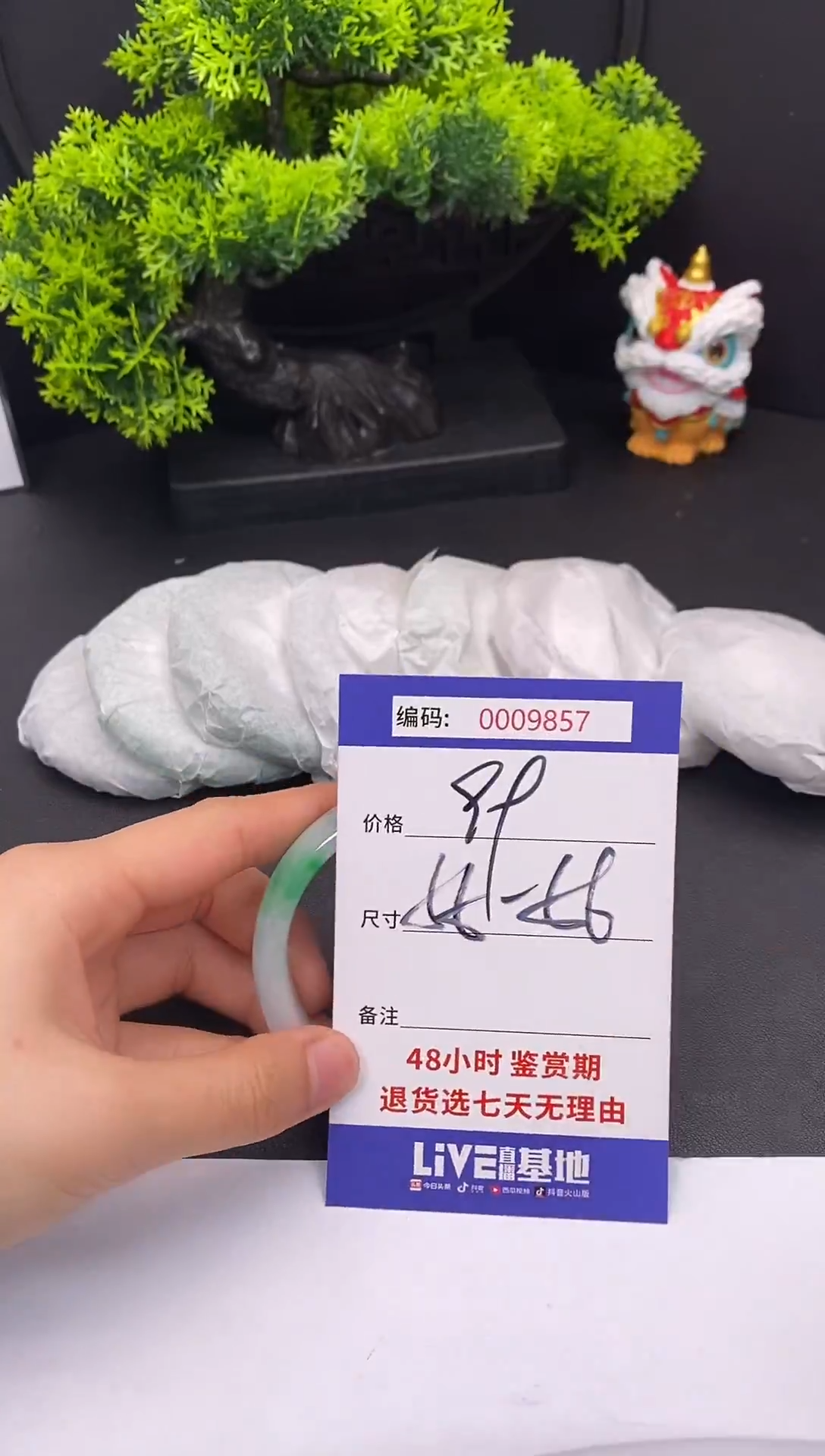 未镶嵌手镯翡翠0009857