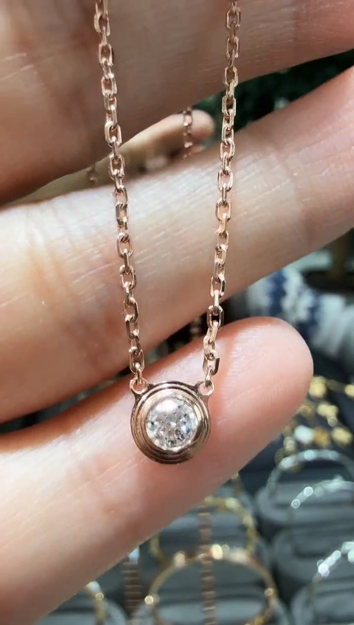 【闪购商品】钻石项链18K金镶嵌18K金镶嵌飞碟项链