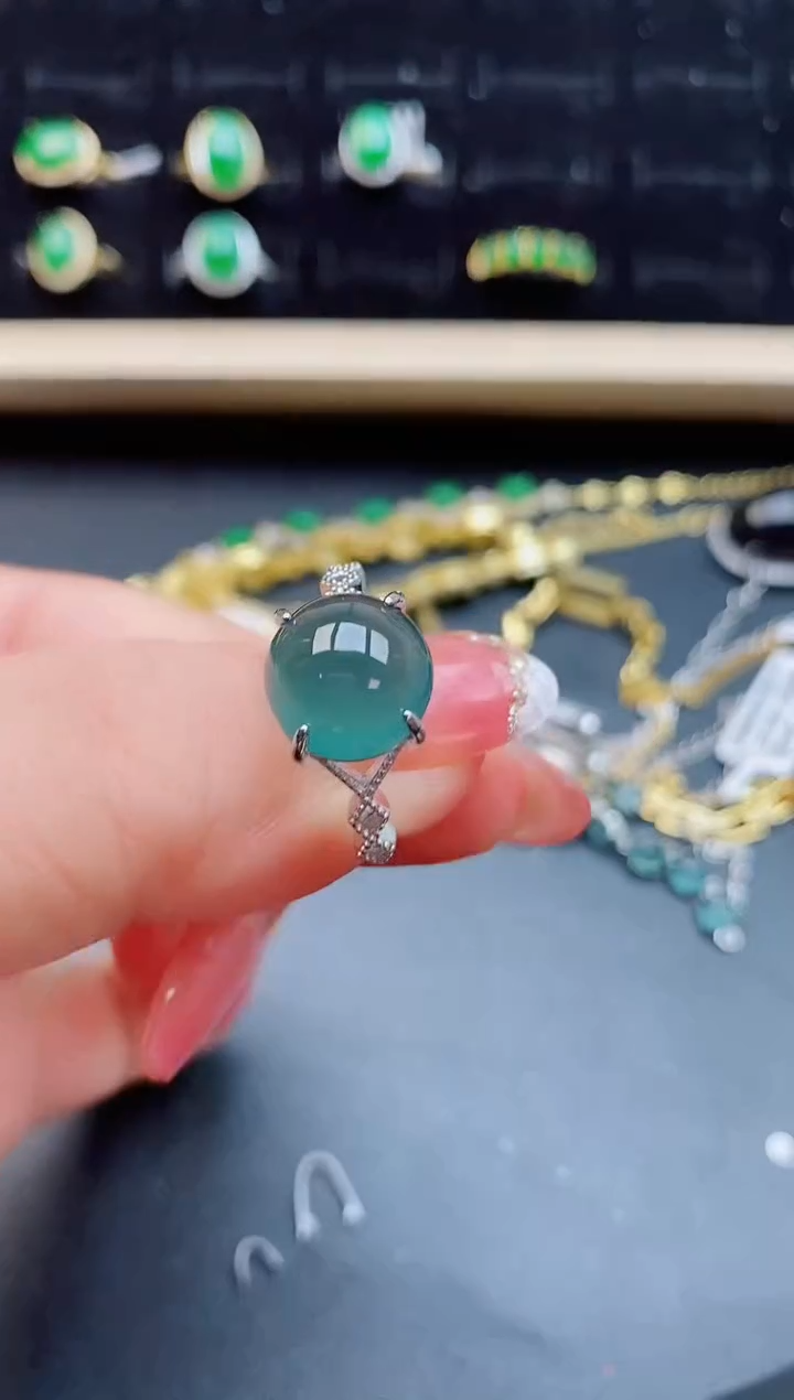 【闪购商品】翡翠戒指银S925镶嵌50805051