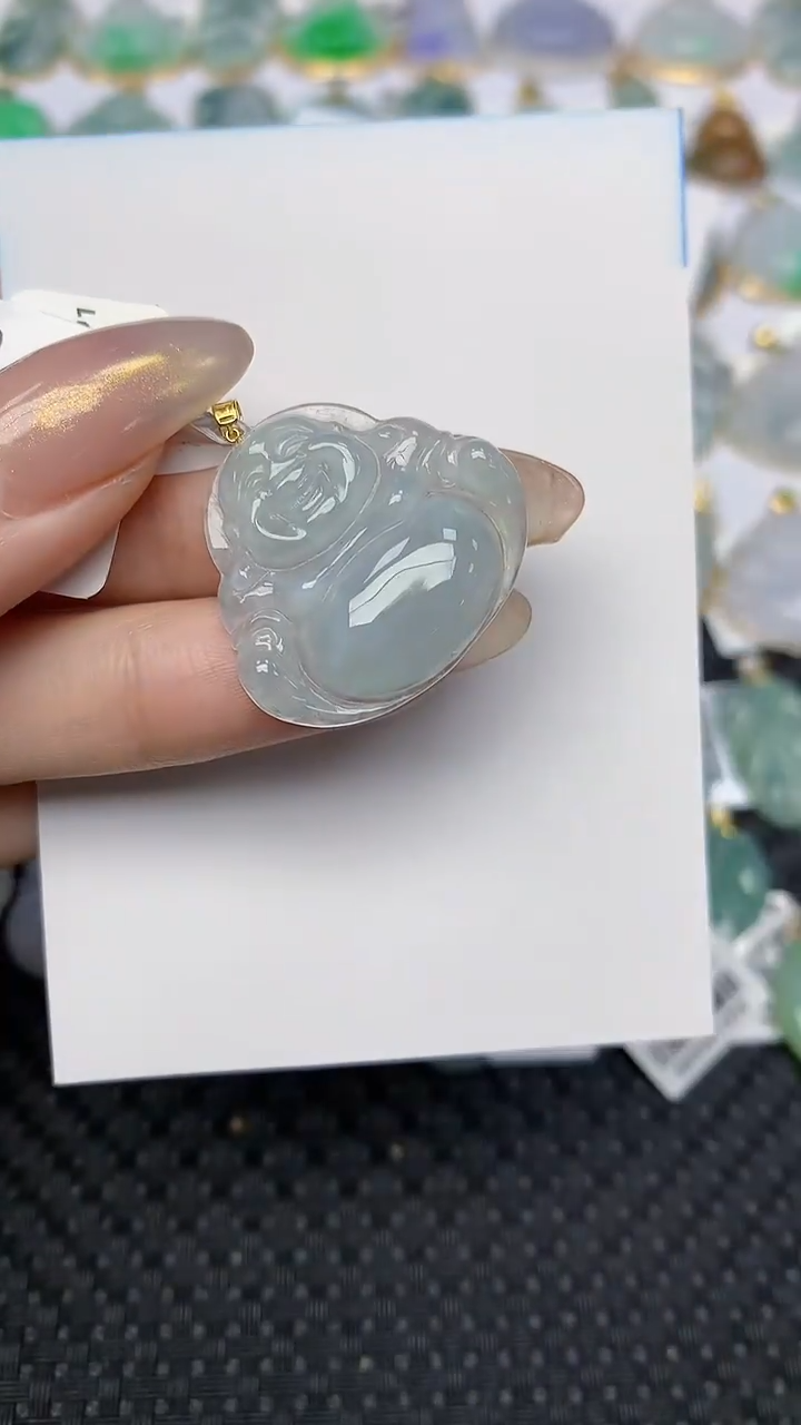 【闪购商品】翡翠18K金镶嵌颈饰 天然翡翠A货