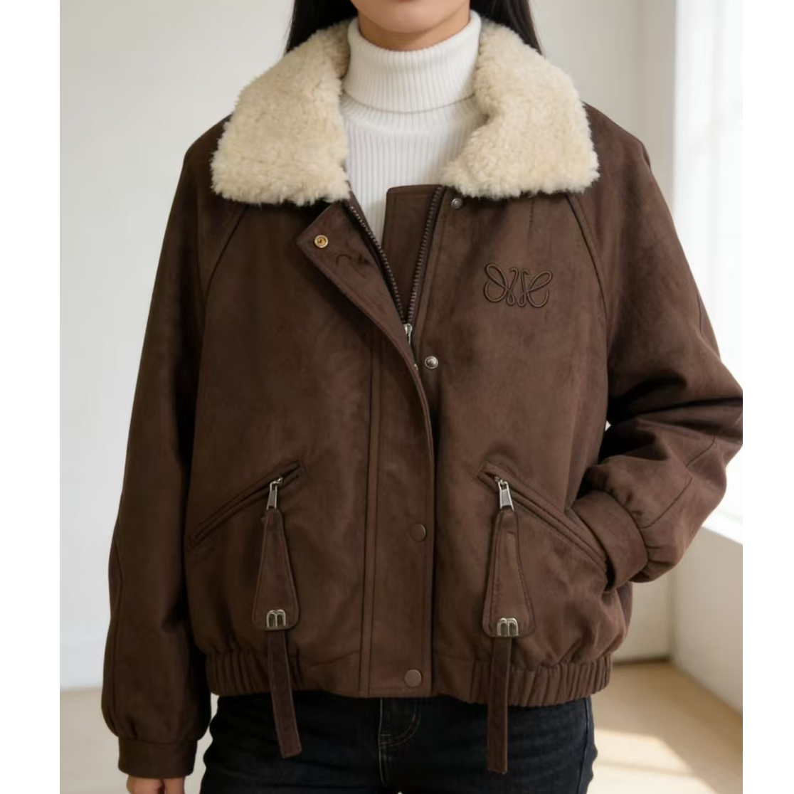 255622#2025新款时尚百搭气质加毛加厚外套