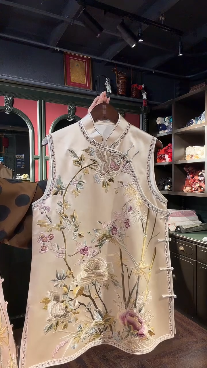 【现货】香槟色门帘长马甲