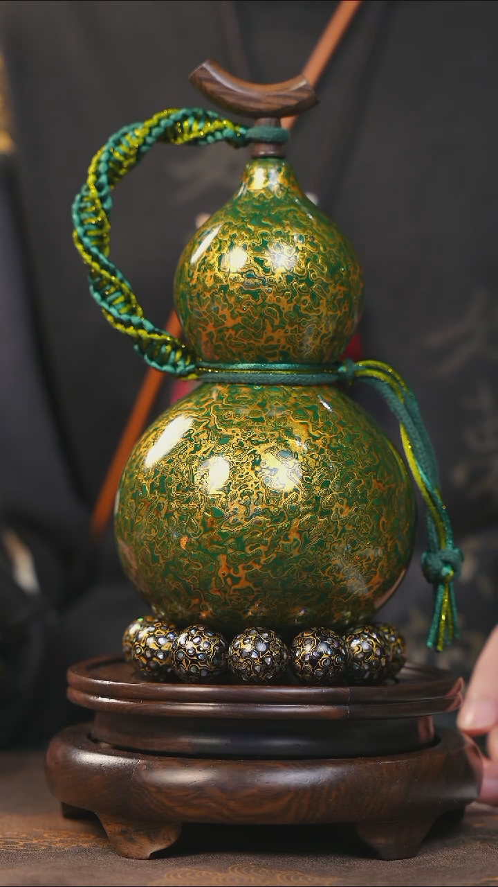 【闪购商品】YW154漆艺酒葫芦不包手串及旋转底座