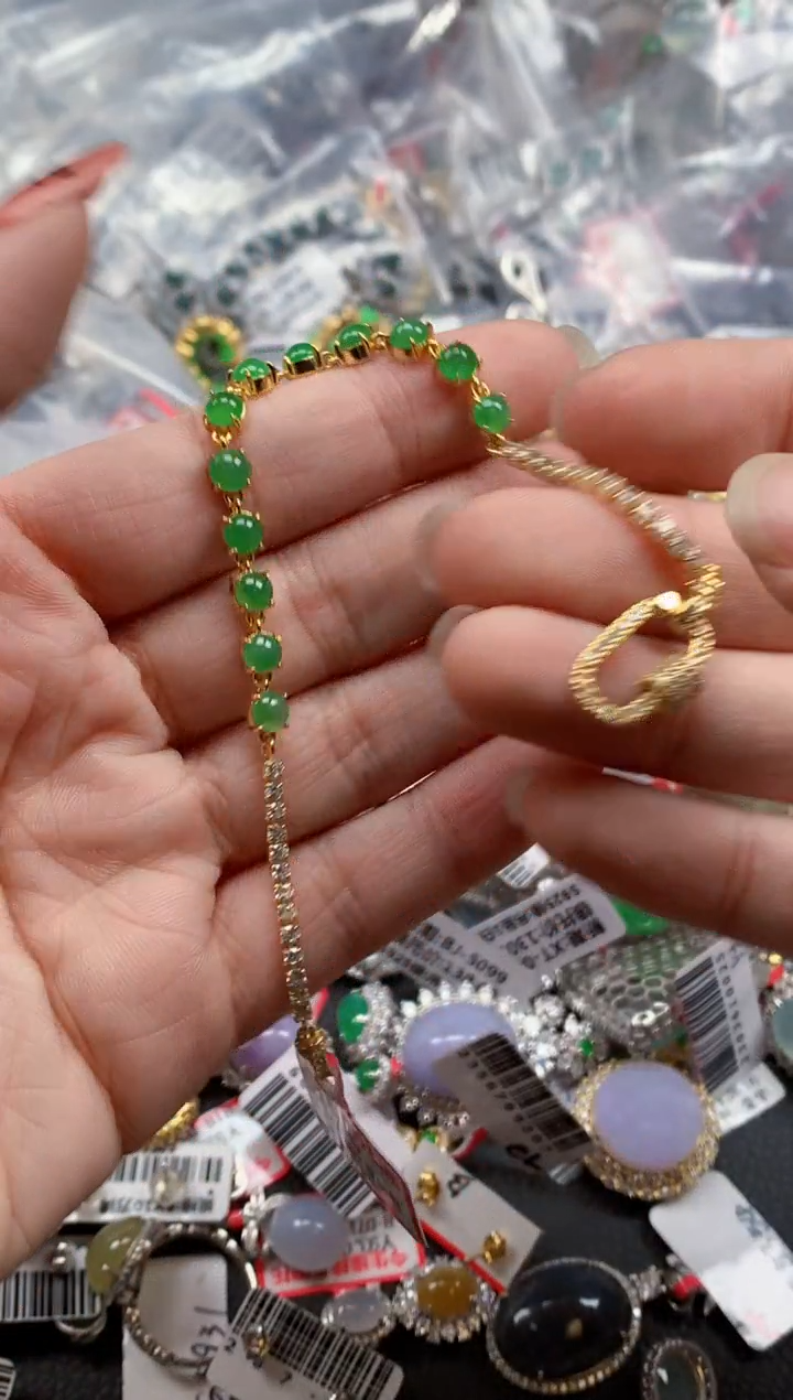 银S925镶嵌戒指翡翠天然A货缅甸翡翠