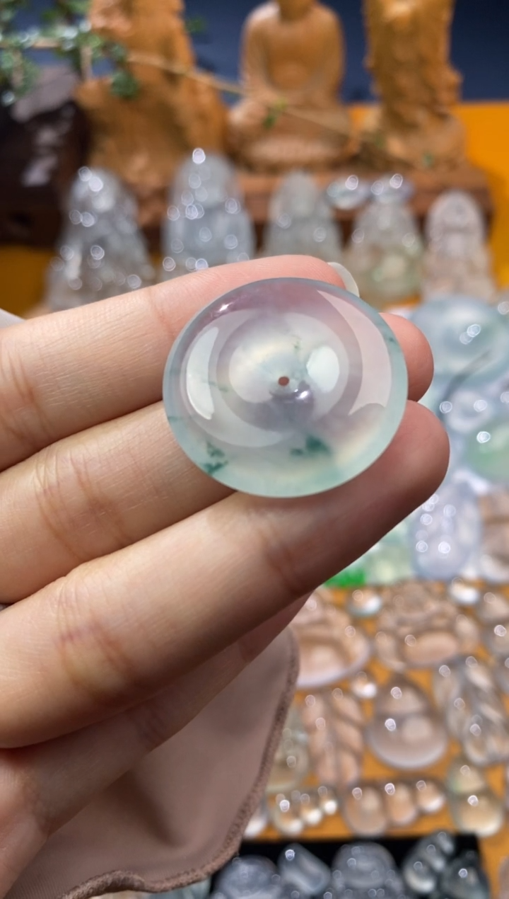 【闪购商品】定制翡翠未镶嵌平安扣27.5*5.7