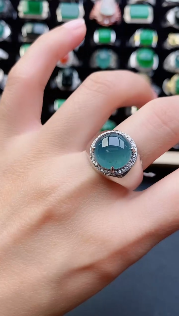 【闪购商品】翡翠戒指银S925镶嵌32312