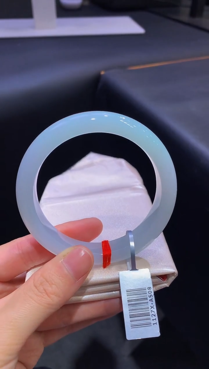 未镶嵌手镯翡翠冰胶蓝底手镯