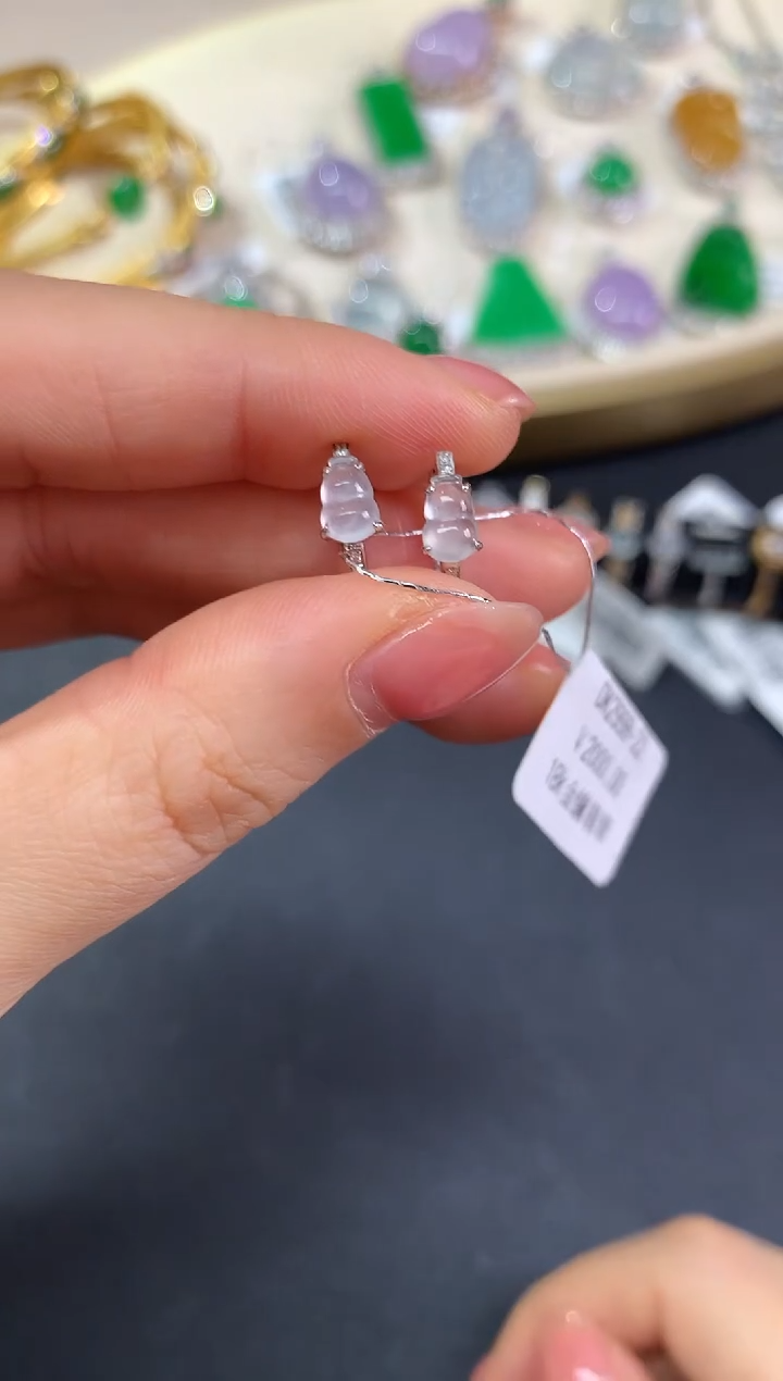 18K金镶嵌翡翠耳饰耳饰|1680