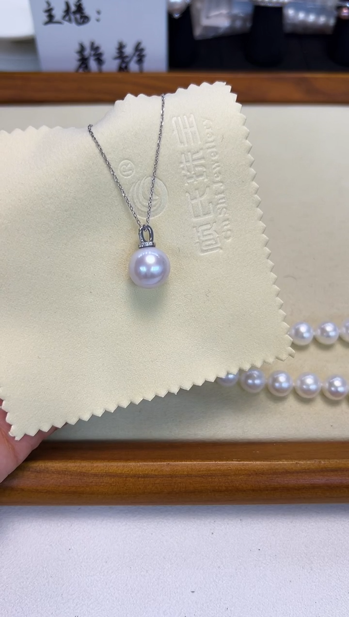 颈饰银S925镶嵌淡水珍珠晓*12MM