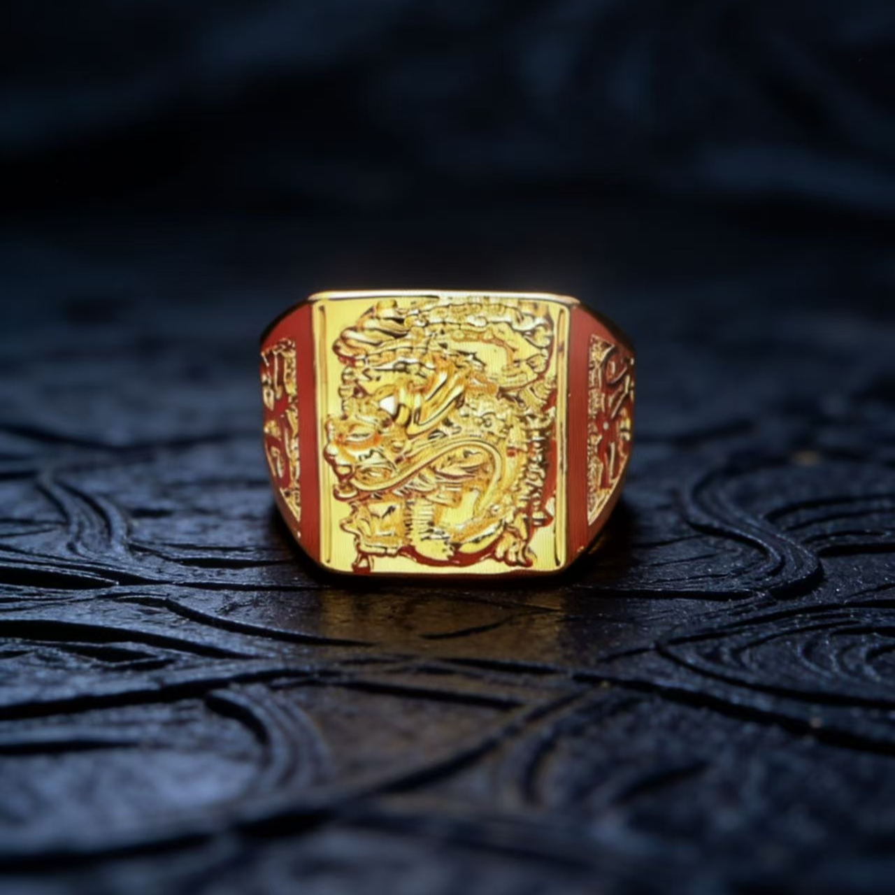 【华新】足金999精美男款龙戒指【JK-Z1112】