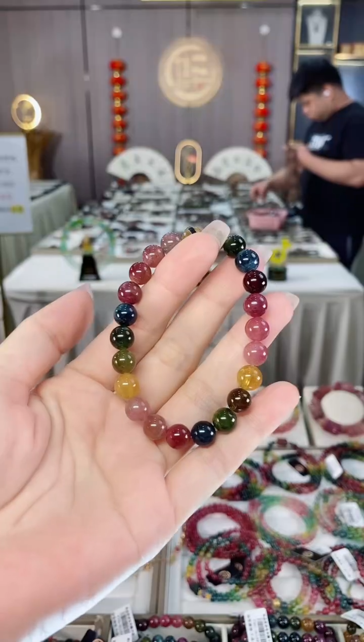 未镶嵌透体老矿碧玺单圈手串8mm+碧玺hon多样性发一条