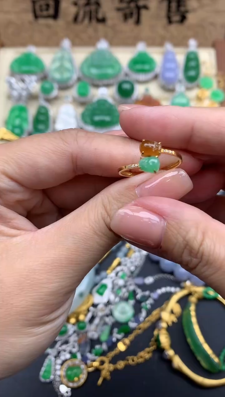 【闪购商品】翡翠戒指18K金镶嵌421-中国好珍宝