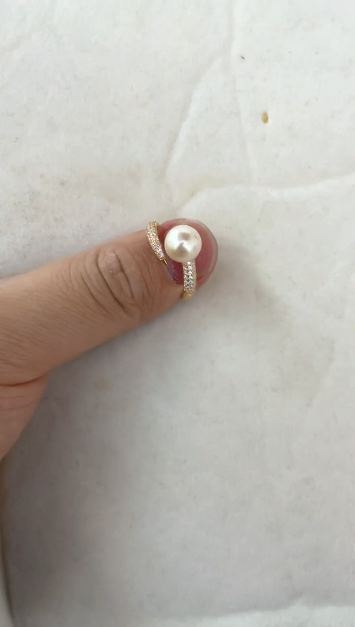 【闪购商品】海水珍珠戒指银S925镶嵌戒指