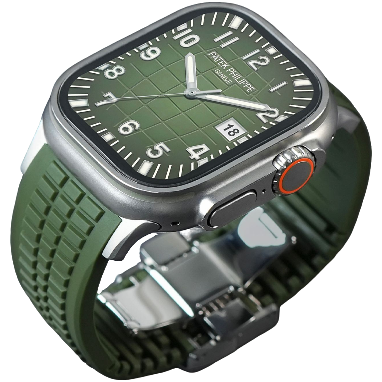 适用AppleWatch Ultra2绿手雷S10苹果iwatch手表S9高性能硅胶表带