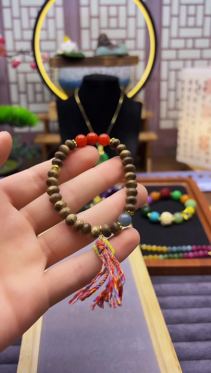 玛瑙/玉髓手链14K金镶嵌S65