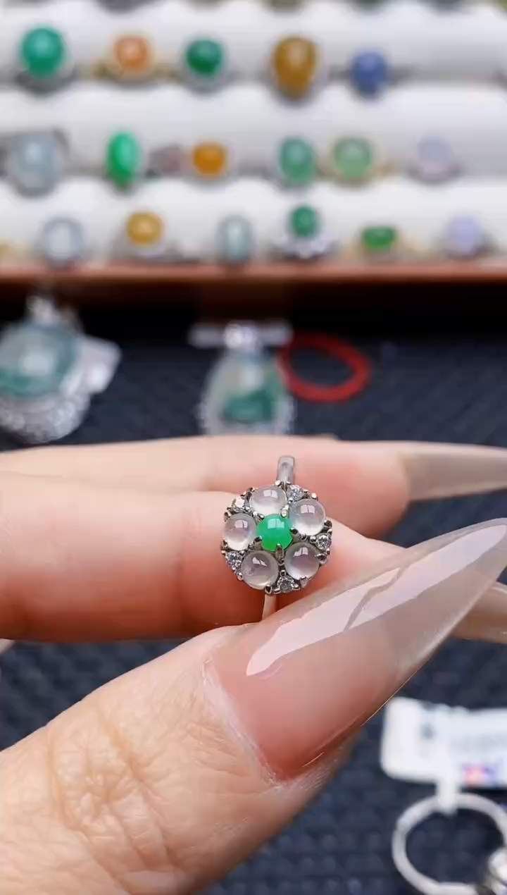 银S925镶嵌戒指翡翠2799+