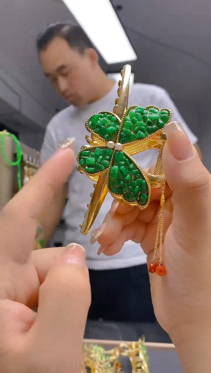 【闪购商品】翡翠耳饰合金21翡翠发簪