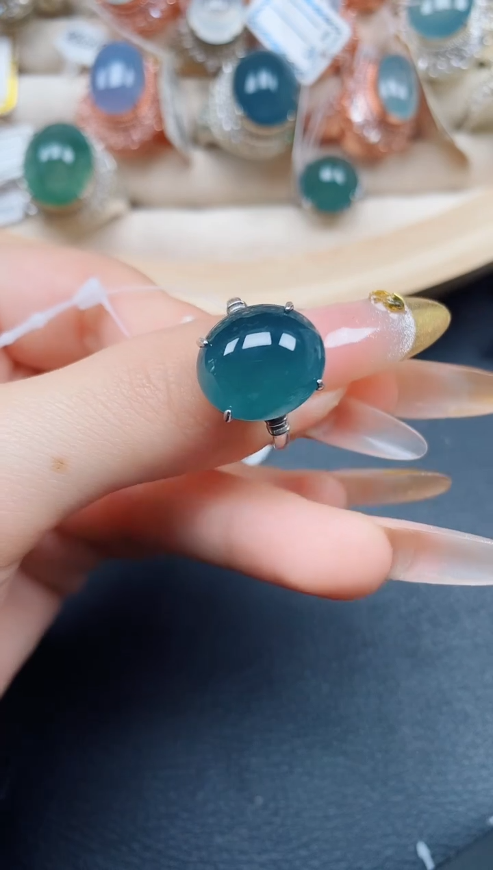 【闪购商品】翡翠戒指银S925镶嵌翡翠