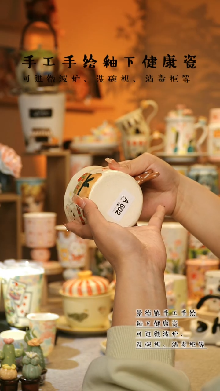 【闪购商品】杯陶瓷景德镇高温釉下彩&A602