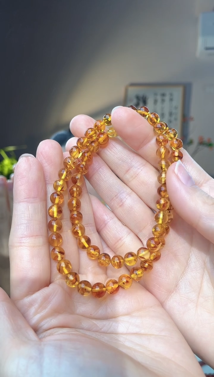 裸石琥珀未镶嵌7+ 花珀妈妈链