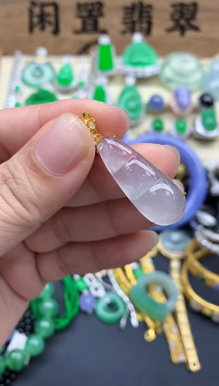 翡翠18K金镶嵌颈饰263-春日珠宝