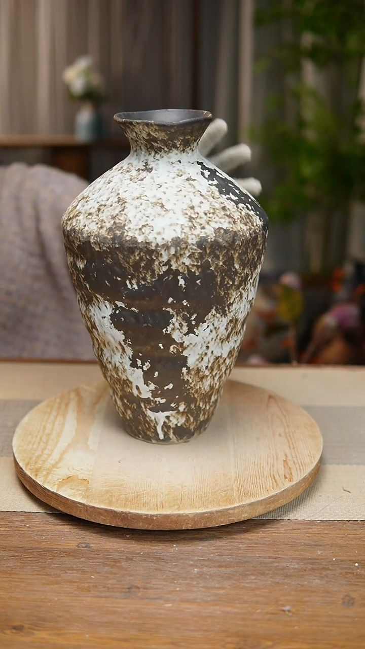 【闪购商品】陶瓷  花器诧寂黑高脚