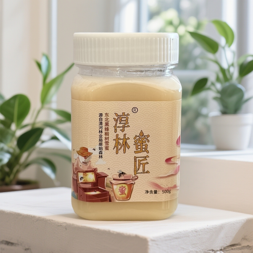 淳林蜜匠东北黑蜂椴树雪蜜小兴安岭结晶椴树雪蜜花香浓郁