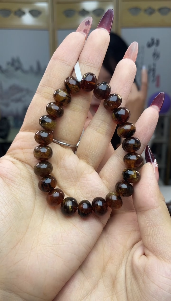 【闪购商品】琥珀裸石未镶嵌11血蜜蜡手串