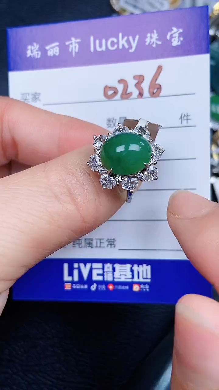 颈饰银S925镶嵌翡翠02386