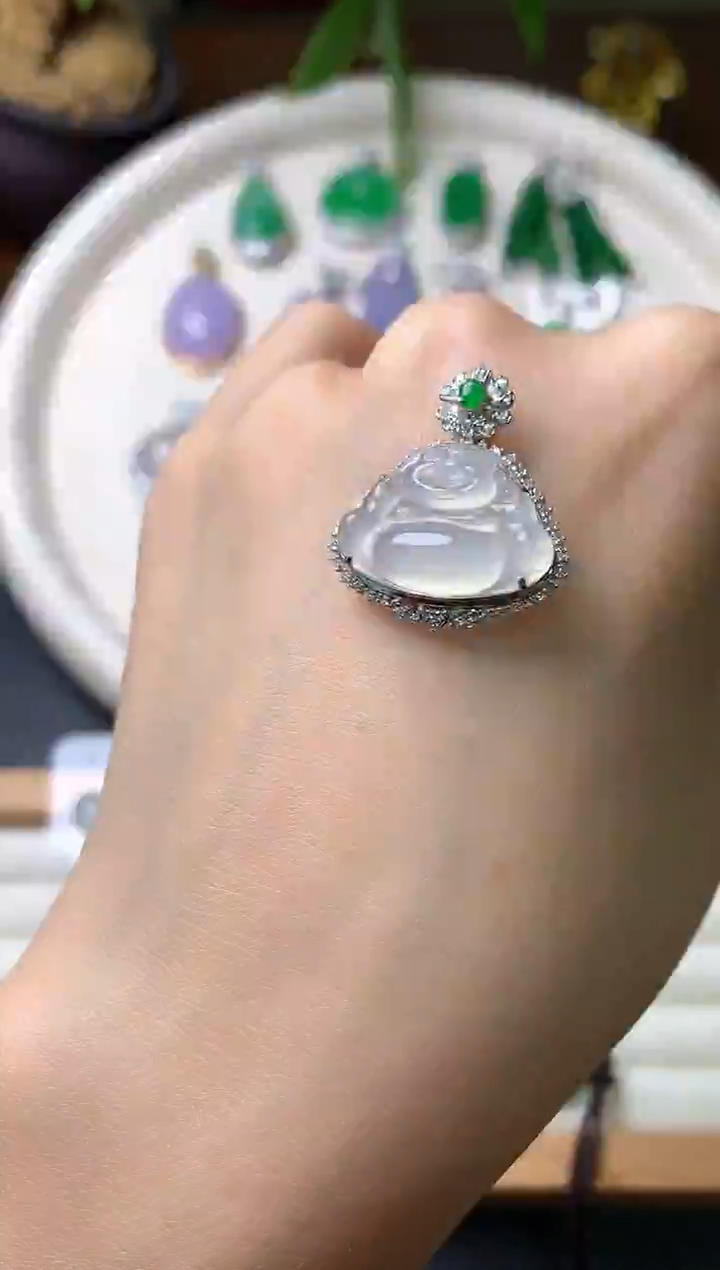 【闪购商品】翡翠耳饰18K金镶嵌耳饰