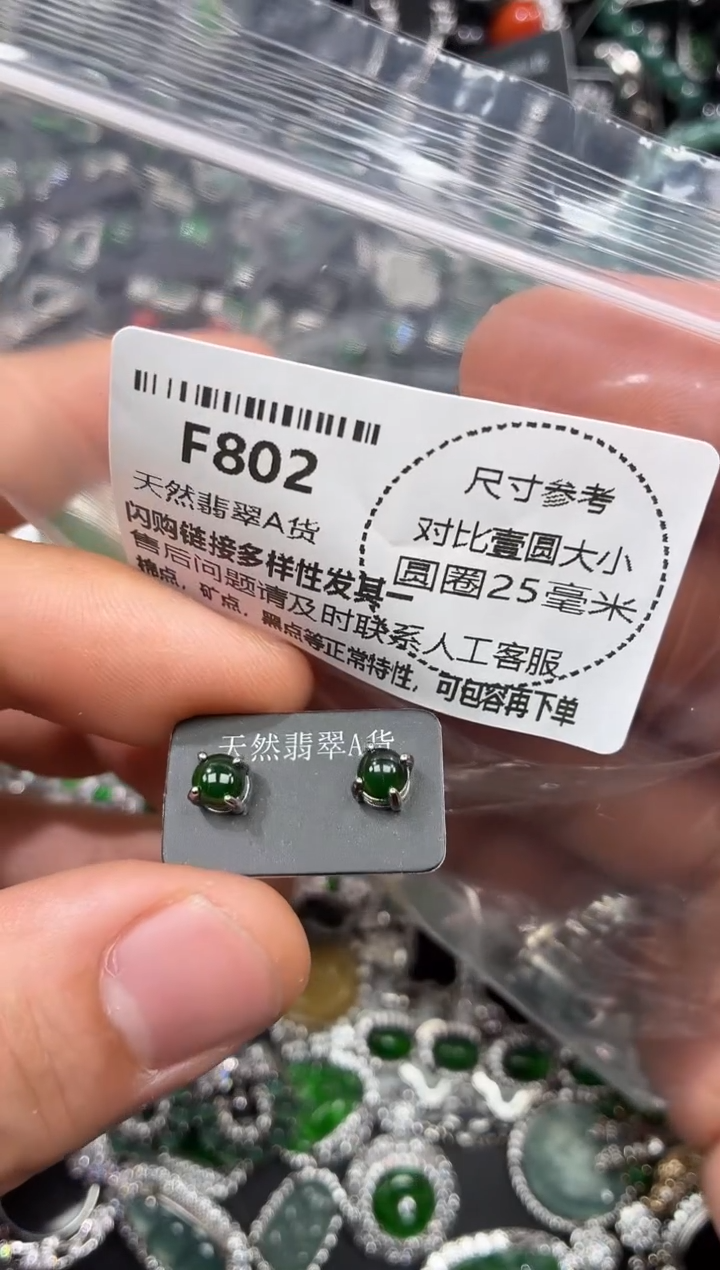 颈饰未镶嵌翡翠F802耳钉