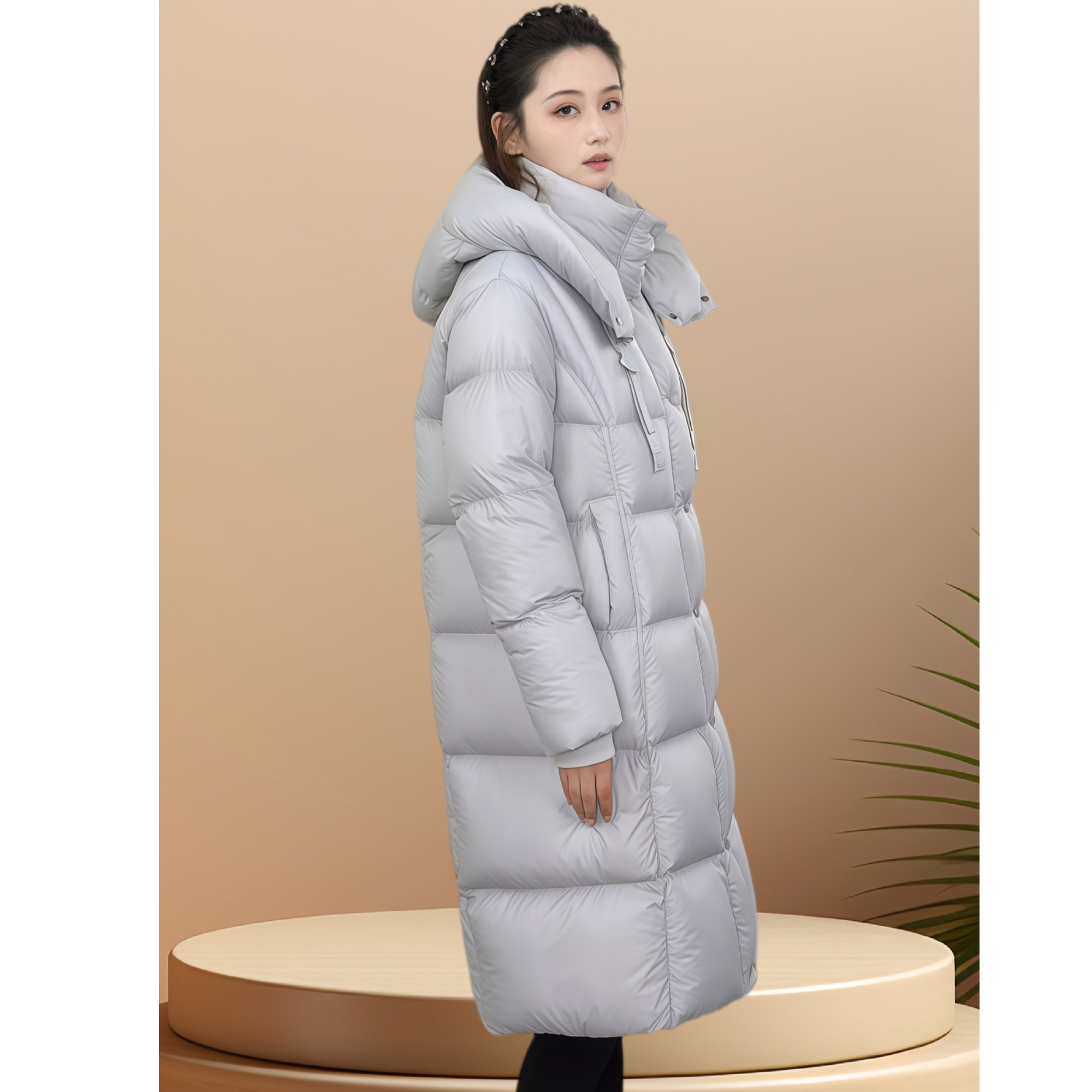 【是约 珊瑚系】 新国标95白鸭绒加厚保暖 长款蓬松轻盈羽绒服
