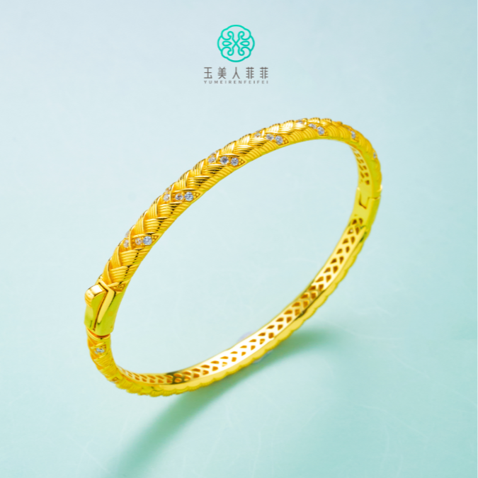 925银手镯 菲菲珠宝好~S925银麻花开口镯~试戴请勿变形