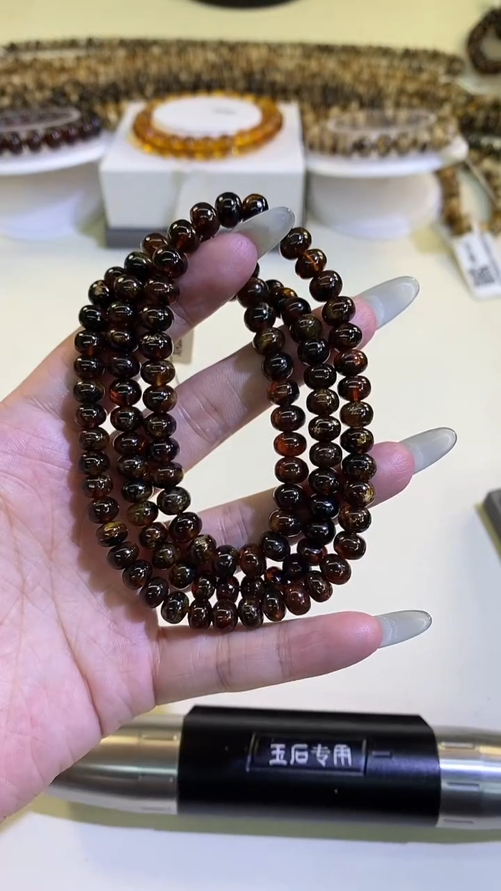 未镶嵌琥珀裸石抚顺琥珀7mm花珀