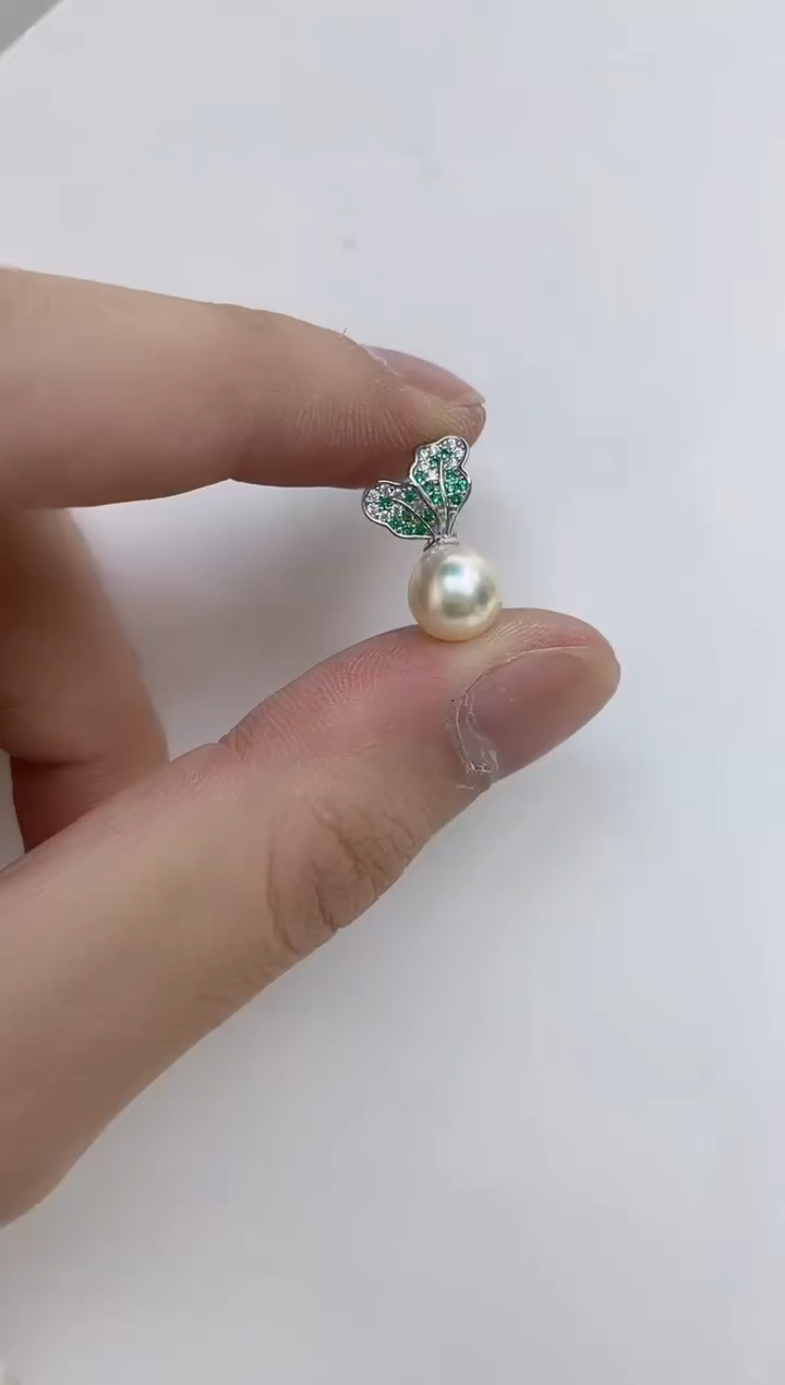 海水珍珠银S925镶嵌颈饰