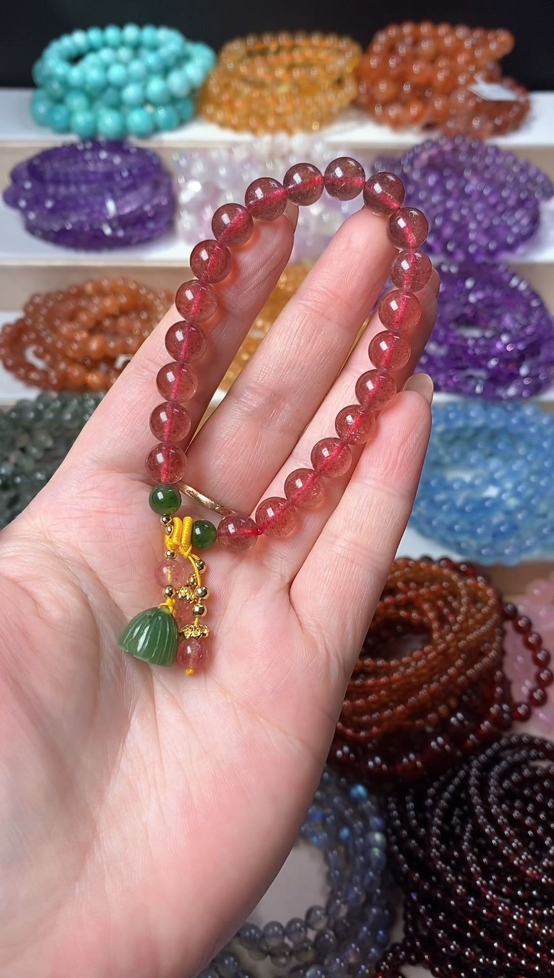 未镶嵌手串水晶草莓晶