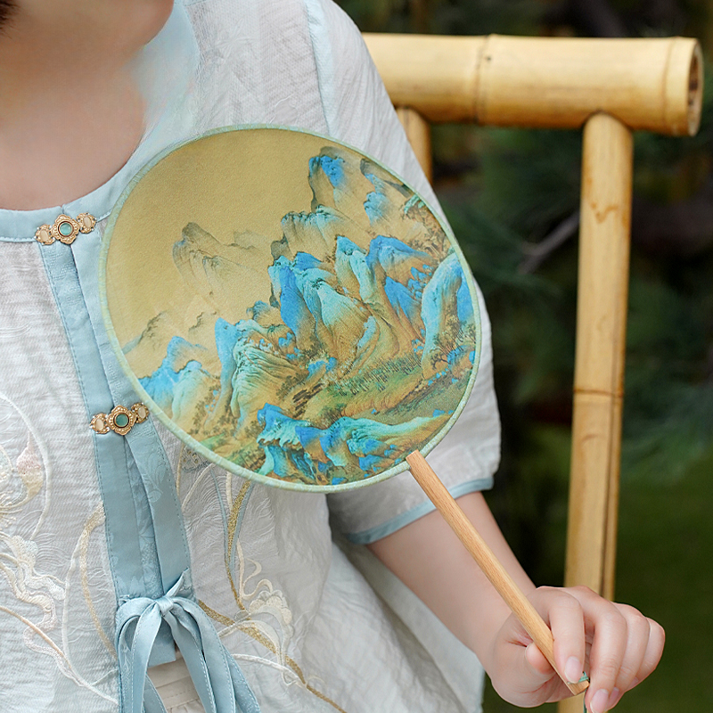 故宫 千里江山团扇 便携小扇子伴手礼 生日礼物 故宫官方店