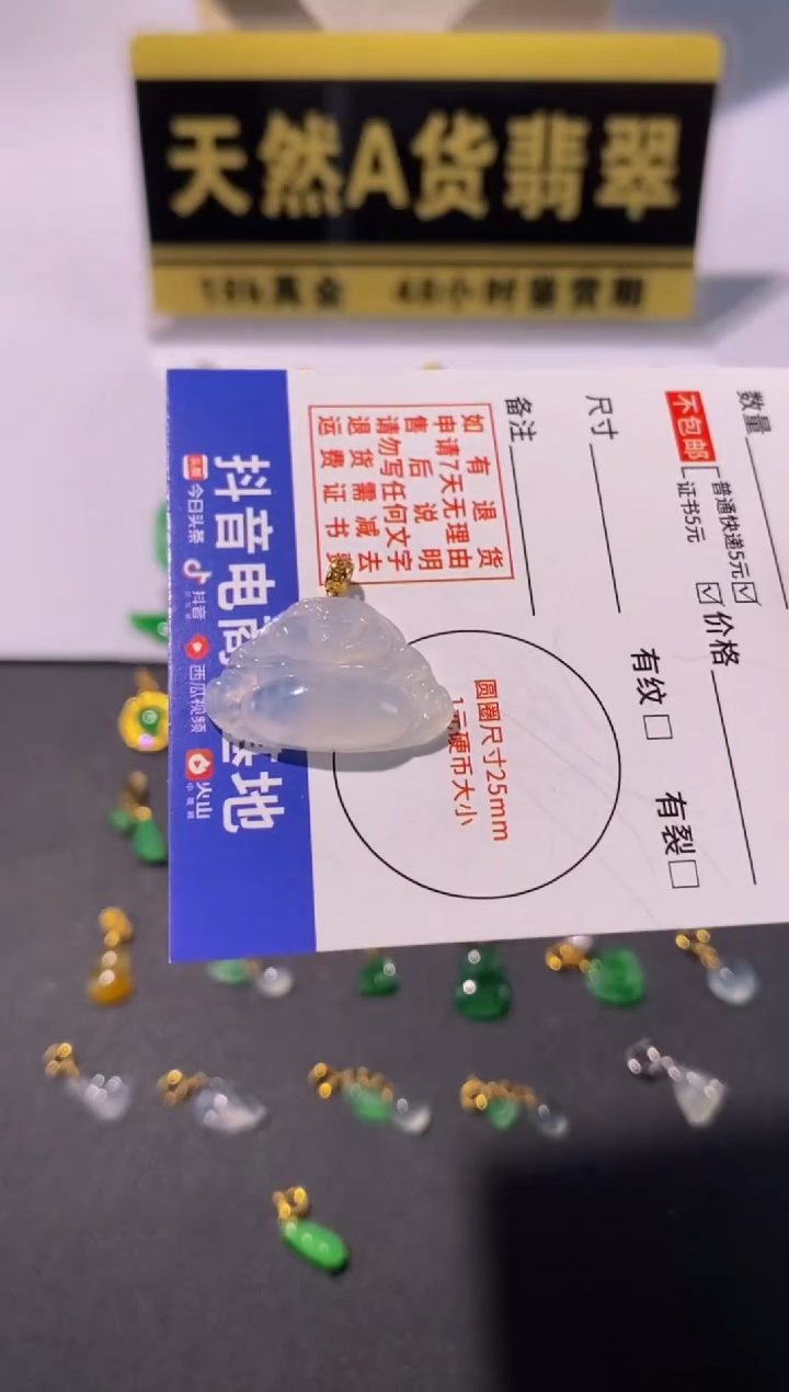 颈饰18K金镶嵌翡翠天然A货翡翠