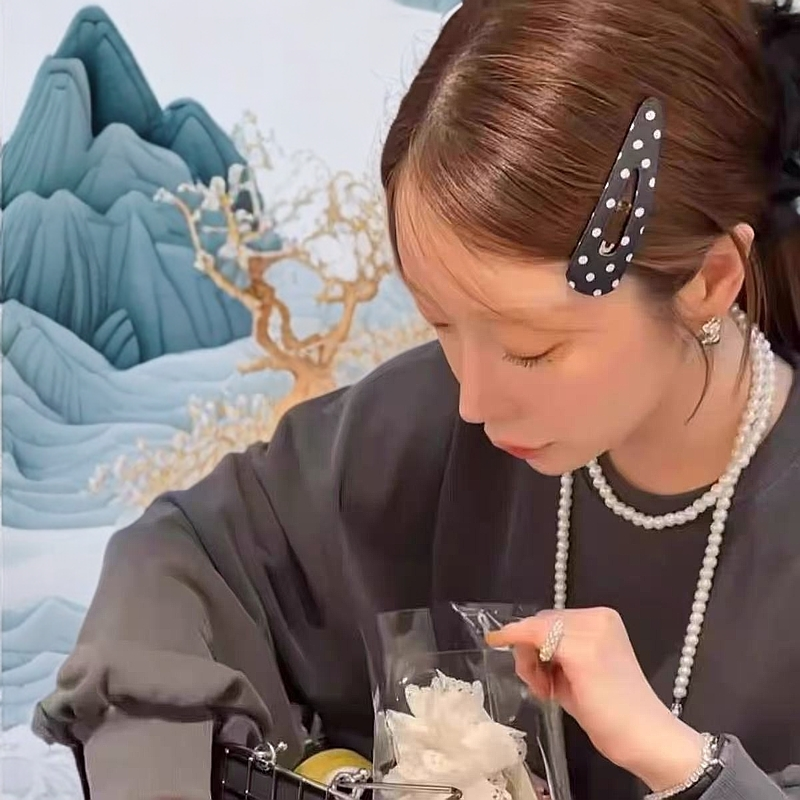 日韩少女风边夹可爱风女法式发夹黑色韩版欧尼同款掰掰夹网红发卡