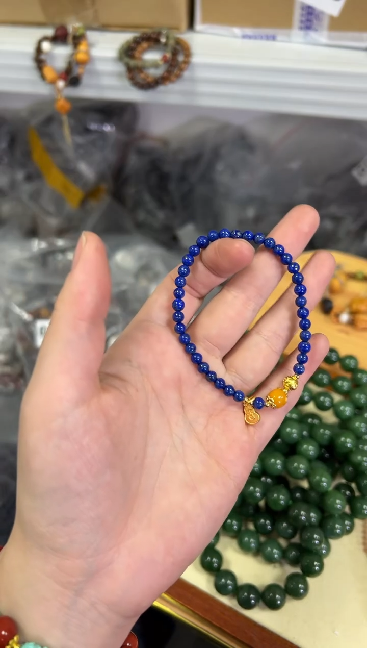 【闪购商品】青金石手链未镶嵌青金石蜜蜡珠小米手链[0752]