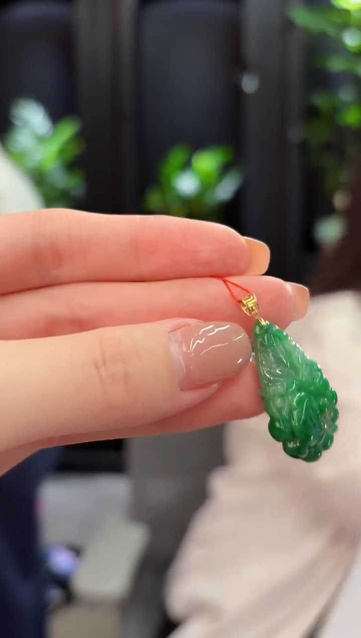 吊坠(不含链)18K金镶嵌翡翠 缅甸A货/支持复检/一件