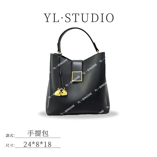【依琳定制】女士潮流时尚经典气质手拎单肩包SD-6002-黑色