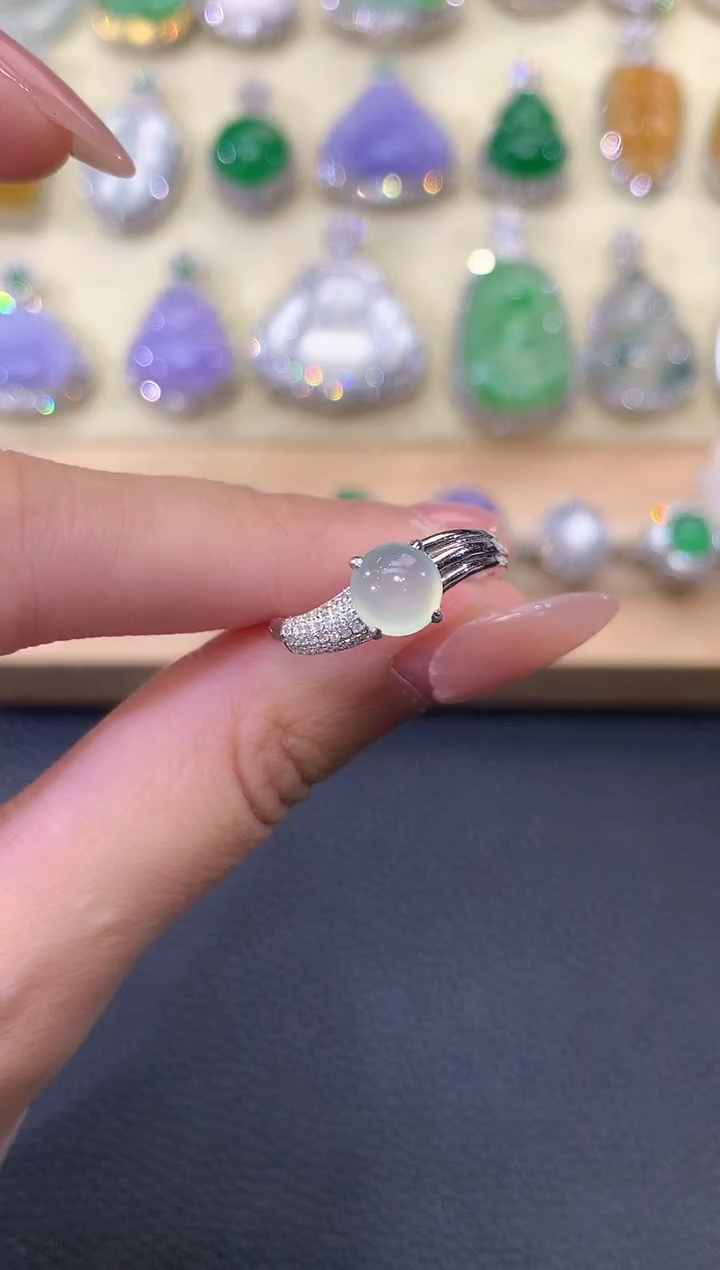 翡翠戒指18K金镶嵌夏日珠宝A18