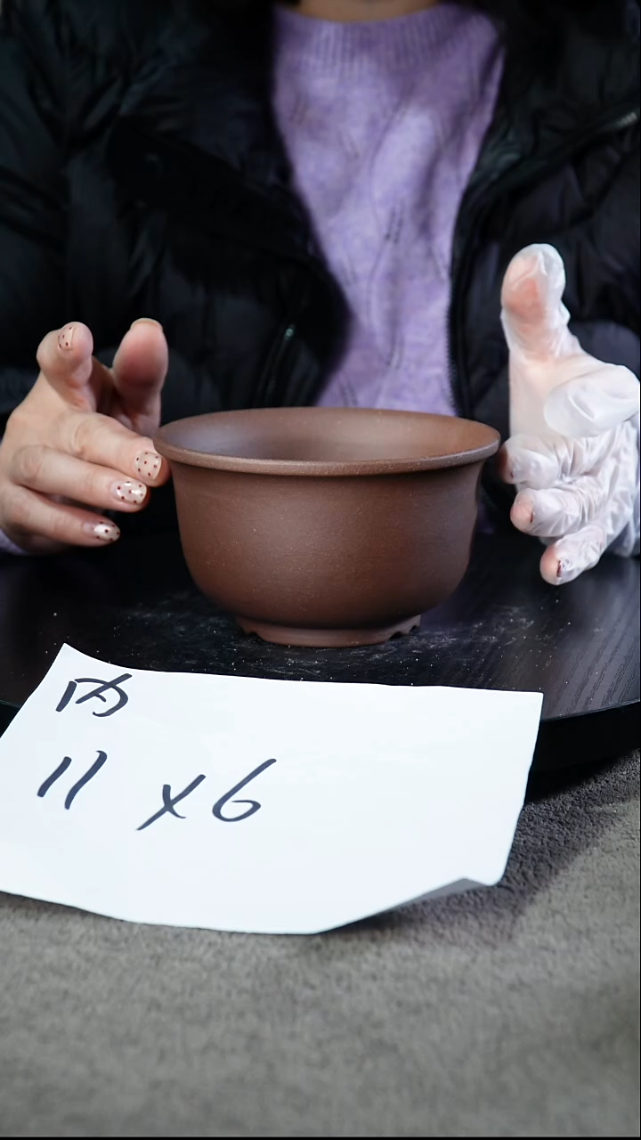 宜兴紫砂花盆小盆