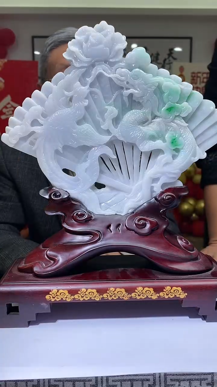 【闪购商品】定制翡翠未镶嵌18/0114/W/龙凤