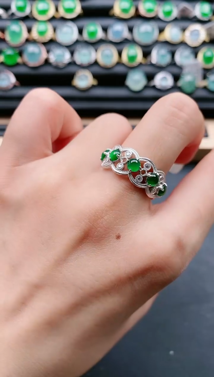 【闪购商品】翡翠戒指银S925镶嵌1111
